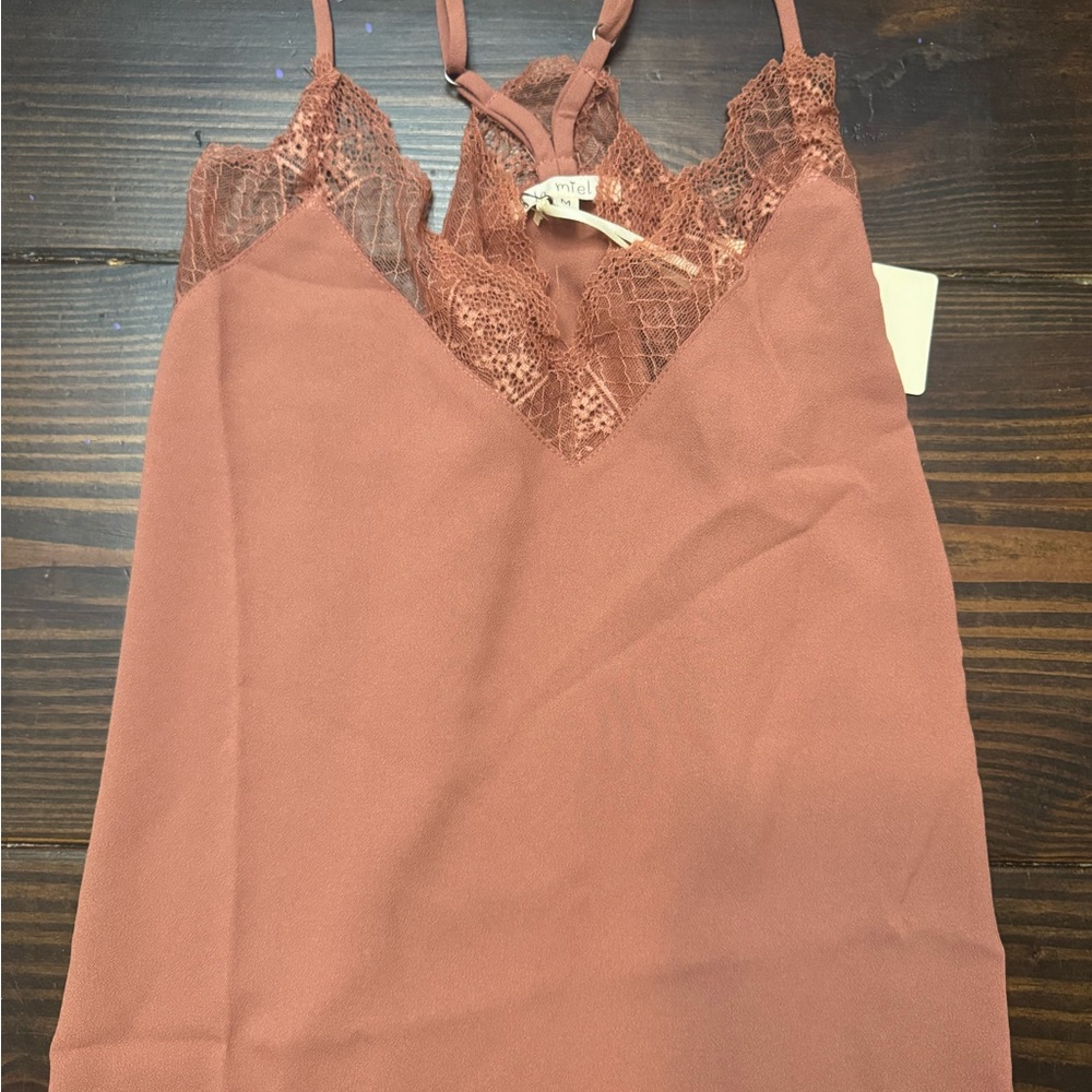 Boutique LA MIEL Lace Detail Camisole - Terracotta